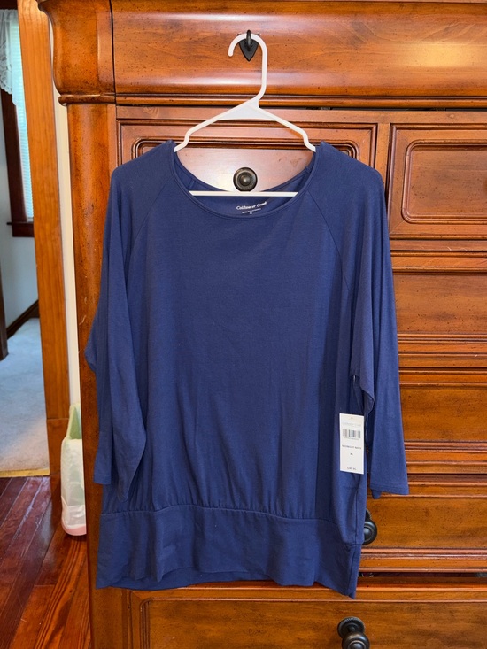 Coldwater Creek Tops - NWT Coldwater Creek XL Midnight Navy Supima Cotton Modal Knit Top Soft Stretch